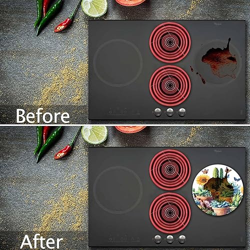 Miniatura 56 de Wildflowers - Juego de 4 fundas para quemadores de estufa de arte botánico, cubiertas superiores de estufa para quemadores de gas, estufa eléctrica