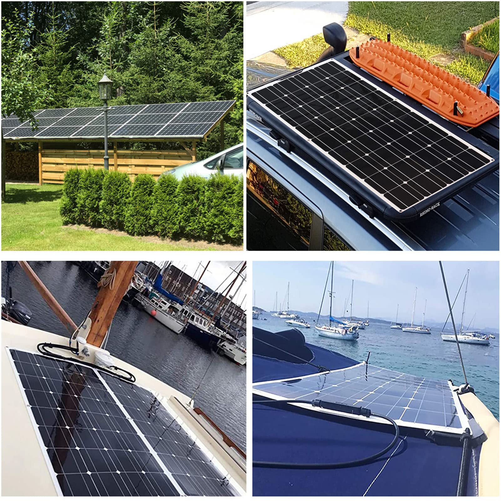 Changor Set di Pannelli Solari Monocristallini da 120 W Regolatore di Carica Solare Durevole e Resistente Agli Agenti Atmosferici per Cabine di e Applicazioni Off-grid