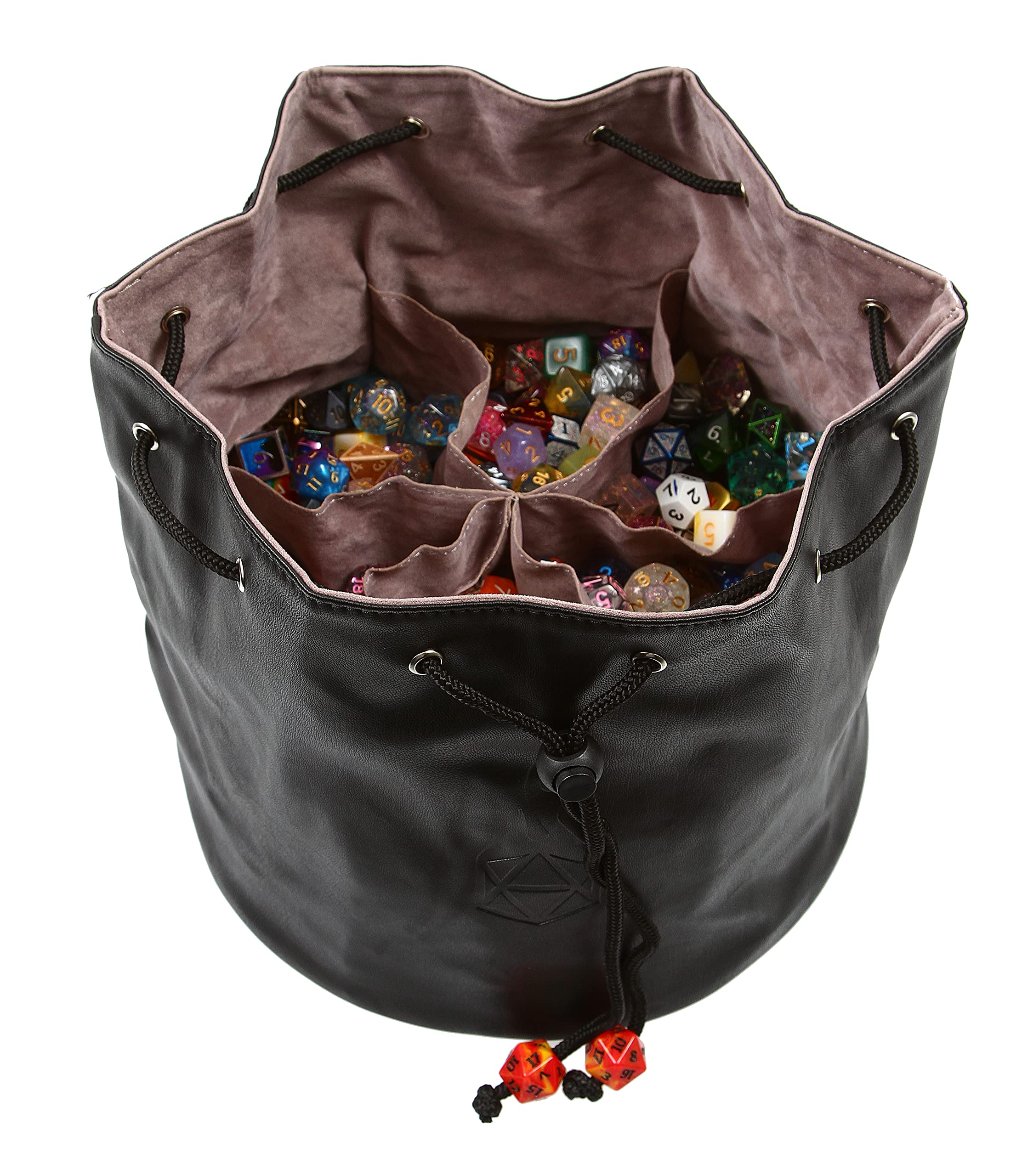 Forged Dice Co. Pouch of The Endless Hoard Dice bag - Holds Over 1,000 Polyhedral Dice - Dice Storage Bag with 7 Pockets - Perfect for Bulk Dice - Black/Gray — image 1