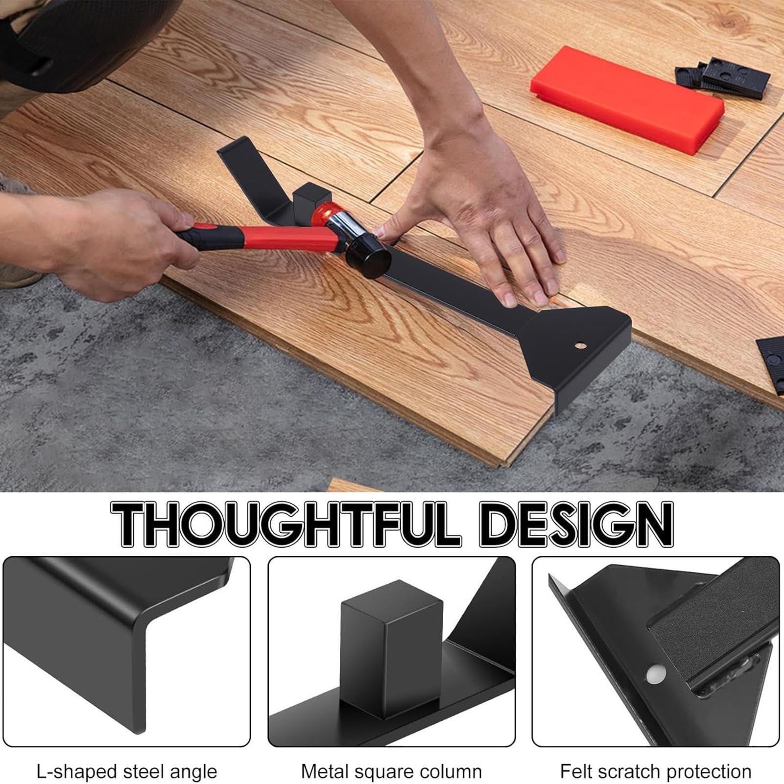 Barra De Tracción Para Piso De Madera | Herramienta De Palanca Para Instalación De Tablones | Palanca Laminada De Alta Resistencia | Para El Hogar, Industria, Oficina, Comercial, Balcón, Garaje, Dormi
