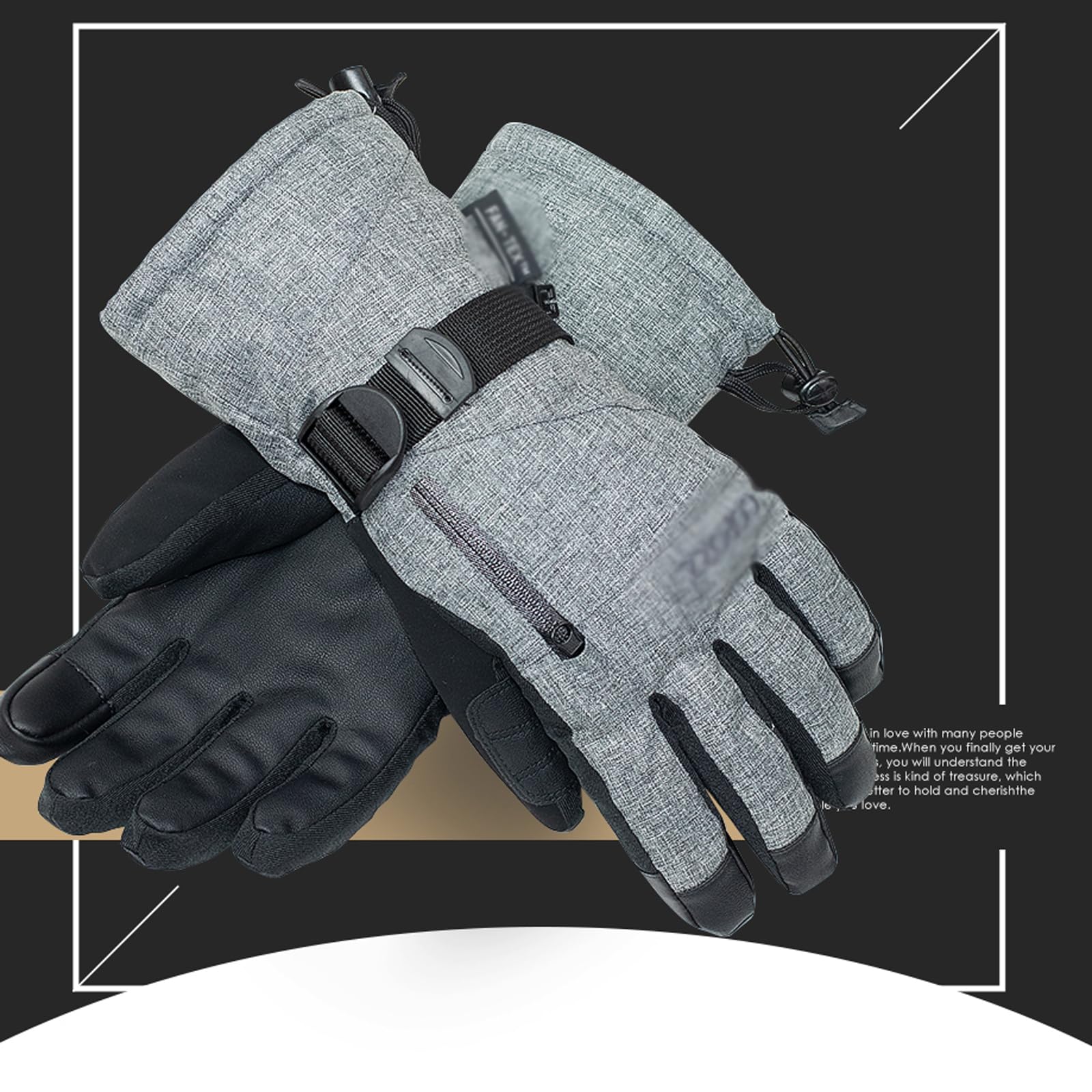 Guanti da Sci Unisex Guanti da Snowboard Guanti Touchscreen Guanti Termici Impermeabili Guanti da Guida per Corsa e Sport all'Aria Aperta