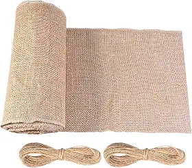 Rolo de lavável, 2 rolos de 10 m, enfeites de barbante, caminho de mesa decorativo de linho para artesanato faça você mesmo, jogos americanos de