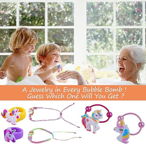 Miniatura 4 de Bombas de baño para niños, bombas de baño XXXL con sorpresa en el interior, regalos de unicornios para niñas, baño de burbujas orgánico natural para