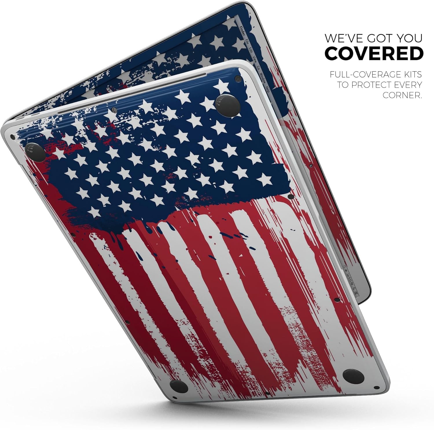 DesignSkinz - Compatible with MacBook Air 15" M3 (A3114) - Skin Decal Protective Scratch Resistant Vinyl Wrap - Grungy Vector American Flag