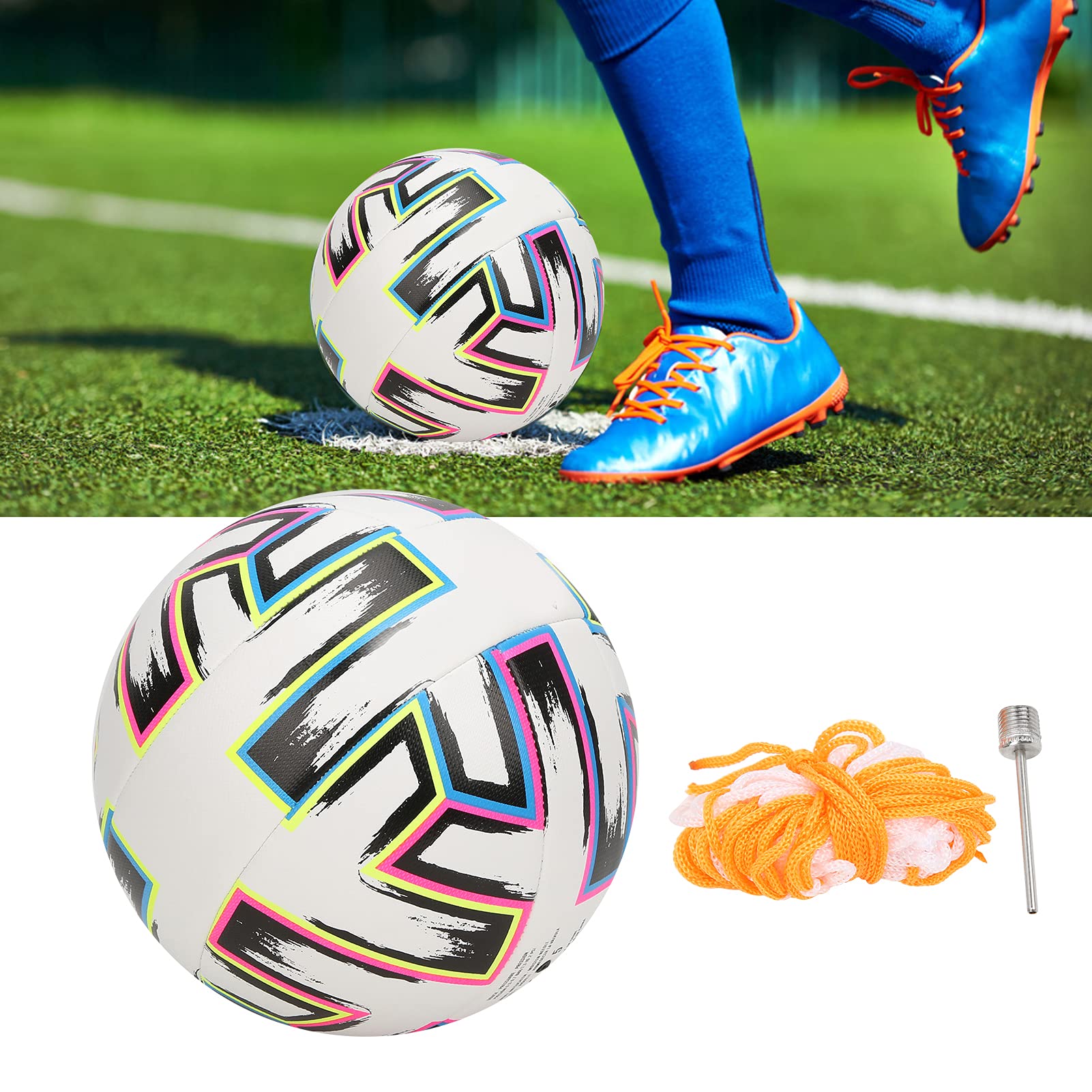 5-Nummern-Fußball mit hoher Elastizität und langer Flugzeit - robust und widerstandsfähig für Strand oder Training