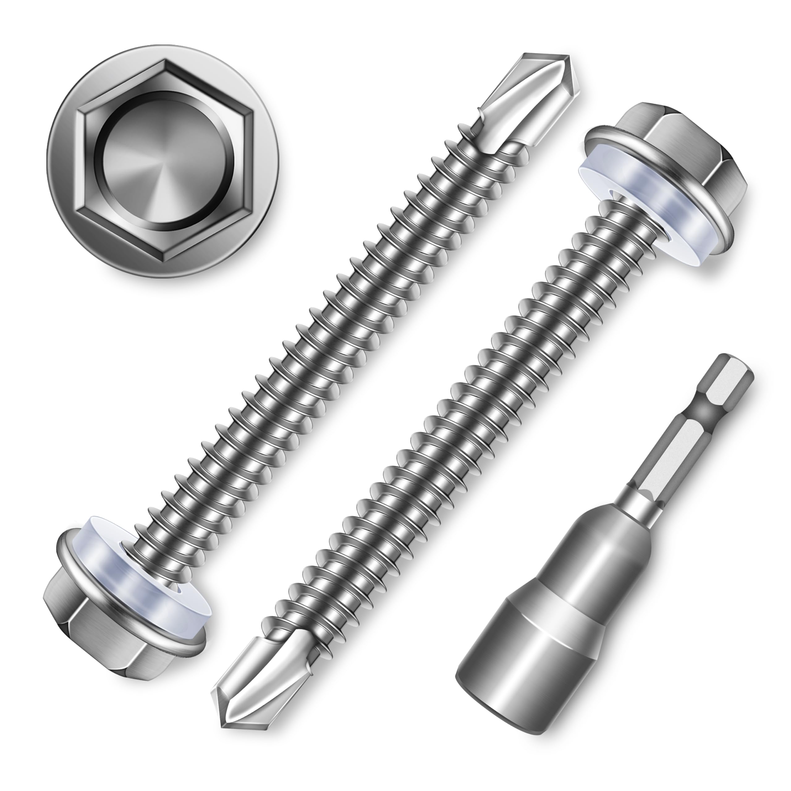 Sheet Metal Screws - 100 Stainless Steel Self Drilling -26 Sheet Metal Screws - 100 Stainless Steel Self Drilling -26