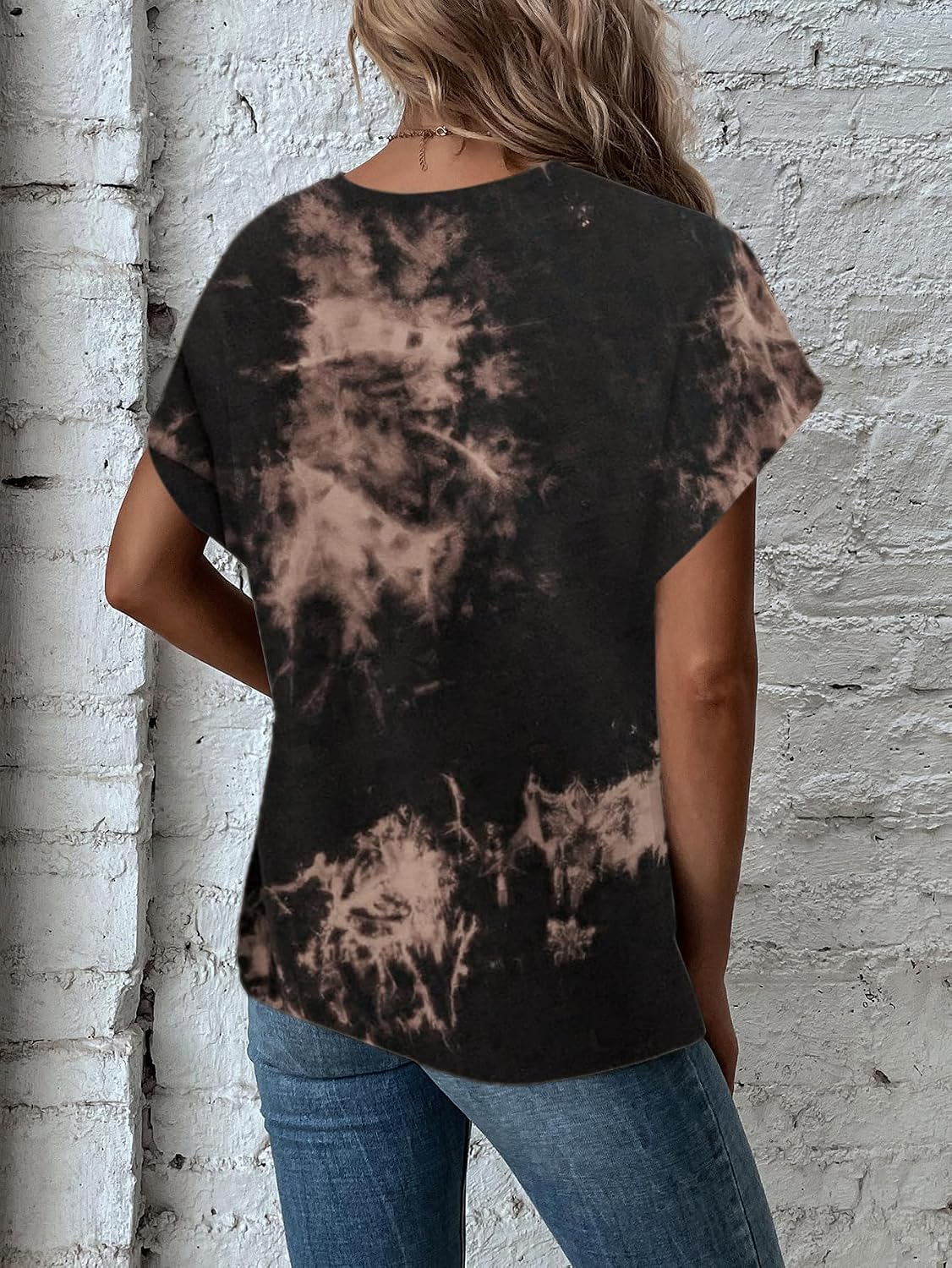 Remidoo Asymmetrical Tops for Women Twist Front Top Short Sleeve T Shirts image 2