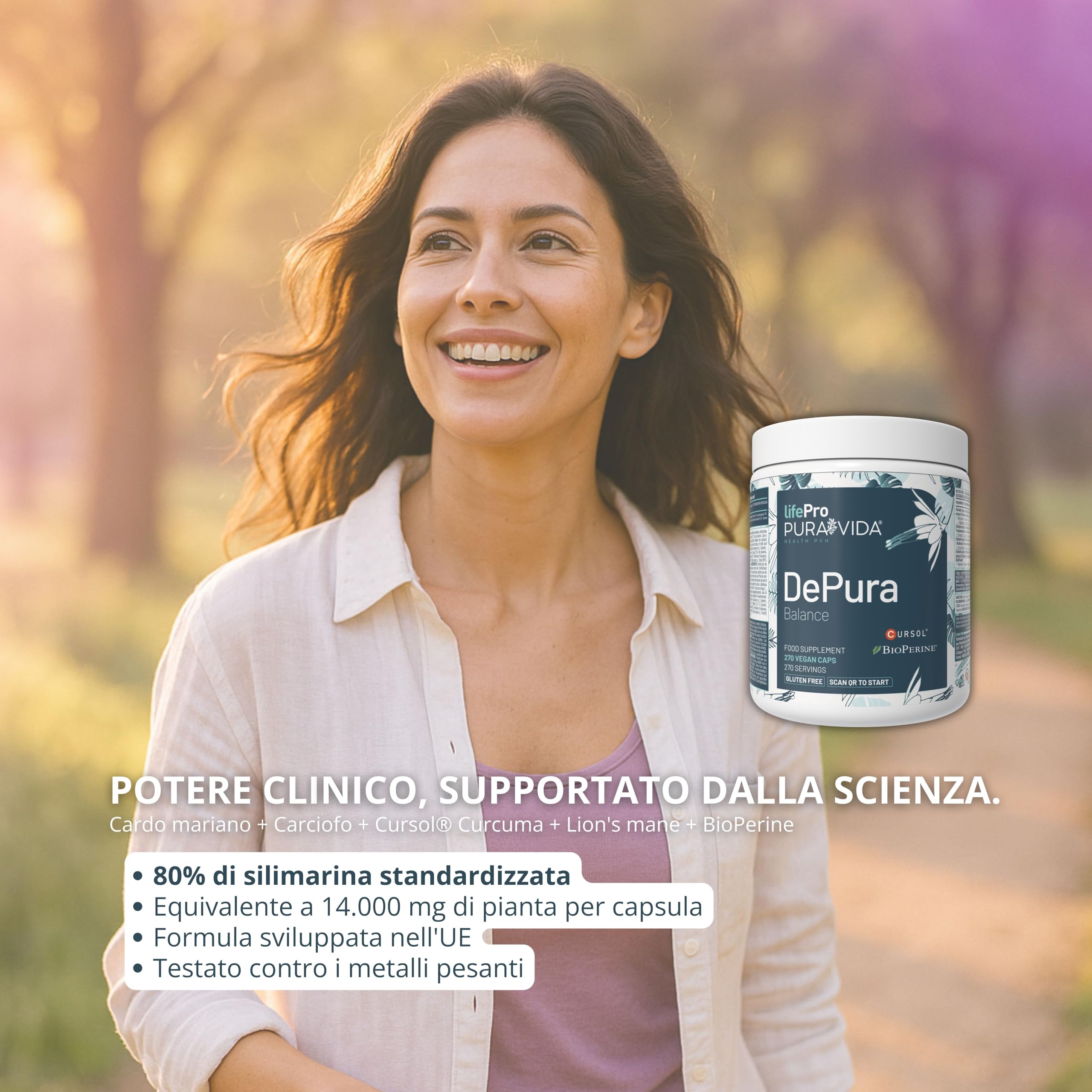Cardo Mariano Integratore – 213 mg Silimarina Attiva (80% Standardizzata, Equivalente a 14.000 mg) – 270 Capsule Vegane – Con Carciofo, Curcuma Cursol®, Melena di Leone & BioPerine
