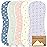 5-Pack Muslin Burp Cloths Baby Boy, Girl - Very Absorbent Baby Burp Cloth Rags, 8-Layers Viscose Derived from Bamboo Cotton Muslin Towel, Super Soft Spit Up Rags, No Shrink Washcloths (Dreamers)