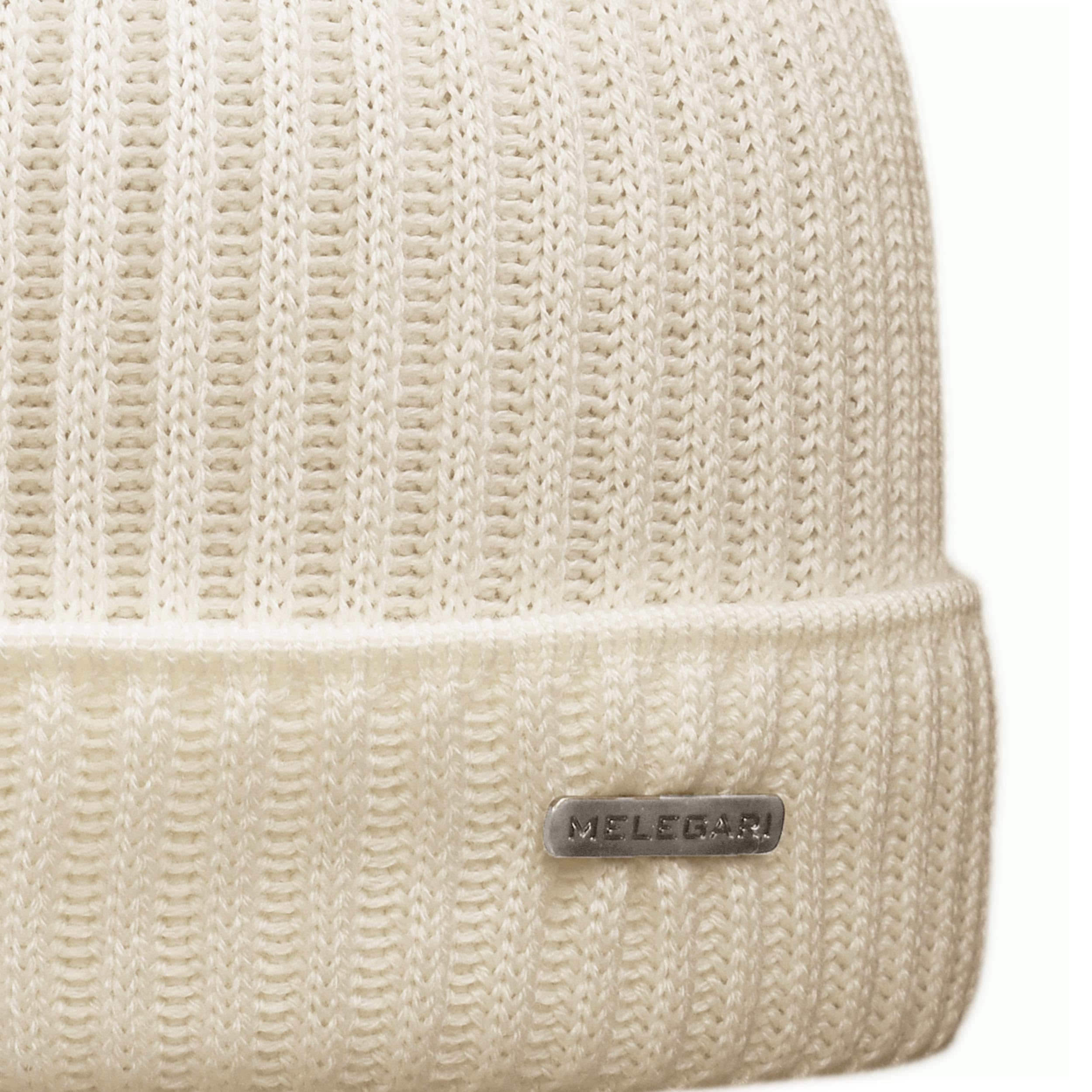 Melegari Bonnet en tricot avec revers | Pure Laine mérinos extra fine | Fabrication côtelée | Freiburg | Unisexe | Automne Hiver