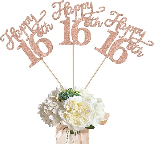 Vista 14 de Rsstarxi Paquete de 12 palitos de centro de mesa de cumpleaños número 50 para decoración de mesa de cumpleaños 50 para hombre, decoración de mesa