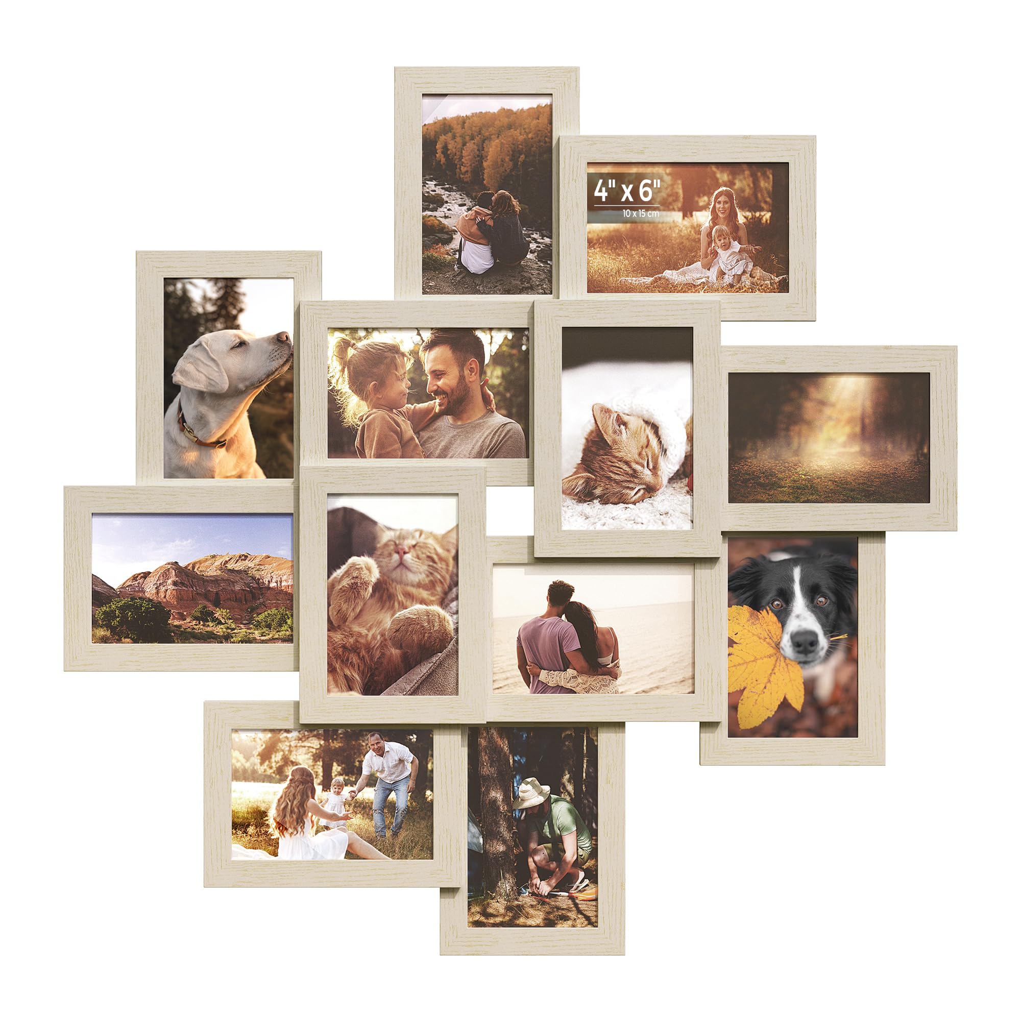 4 x 6 Inch Picture Frames Collage, Natural