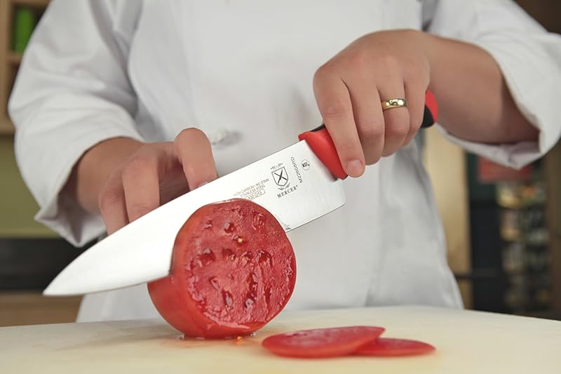 Mercer Culinary M22608RD Millennia Colors Chef's Knife, 8 Inch, Red Chef's Knife Red 8"