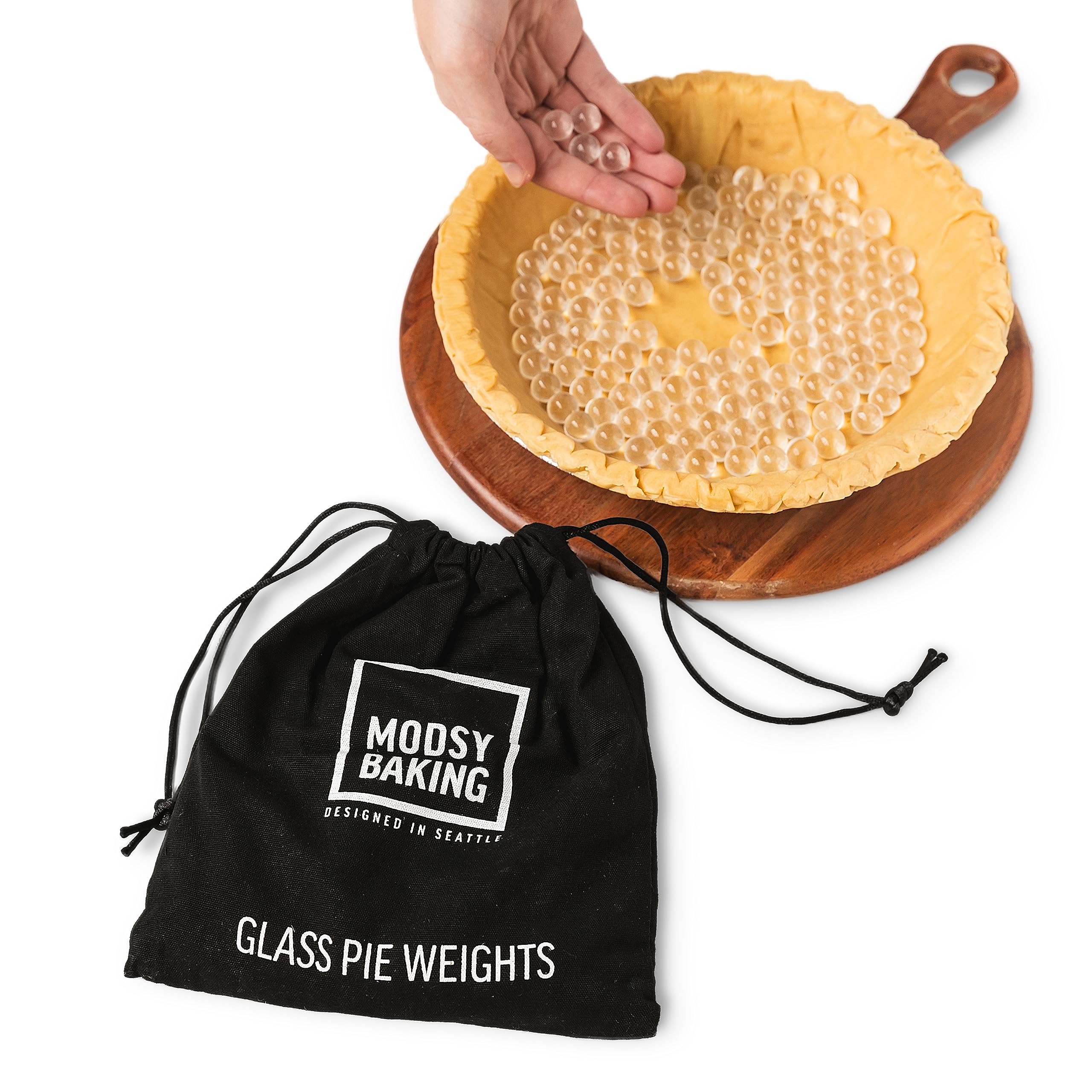 Glass Pie Weights | Premium Baking Beans for Blind Baking Perfect Pie Crusts | Enough for Large Pie Crusts - 2.6 Pounds / 1.2 KG | Great Kitchen Gift for Cooking