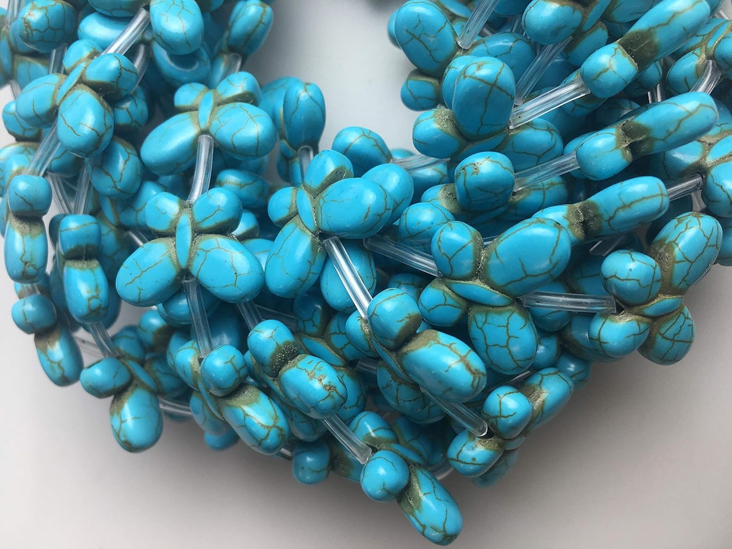 Blue Howlite Turquoise Butterfly Shape Beads 15x20mm 15.5" StrandL8 - Image 4