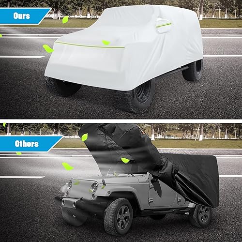 Miniatura 7 de Funda impermeable para Jeep Wrangler de 4 puertas, protección para todo tipo de clima, cubierta de lluvia, polvo, viento, nieve, granizo, para Jeep