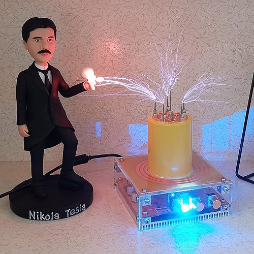 Miniatura 4 de JZENT Tesla Coil SSTC - Generador de arco de juguete de escritorio, transmisión inalámbrica, modelo de experimento de demostración (sin modo de