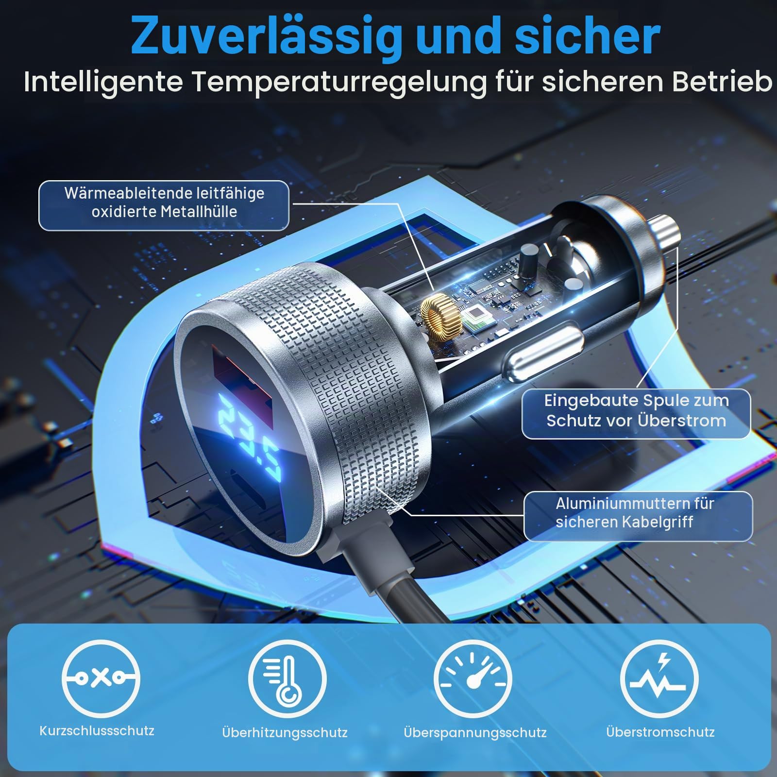 Starlink Mini Auto Adapter, 3 in 1 Starlink Mini Auto Ladegerät 12V-24V auf 36V Step Up Konverter DC Stromkabel mit Digitalanzeige, Durable USB C PD 45W und USB A 18W Ports für LKWs/RVs/Autos