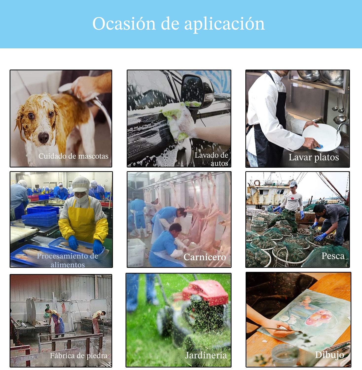 Nanxson Delantal impermeable ajustable de goma para trabajo carnicero CF3109