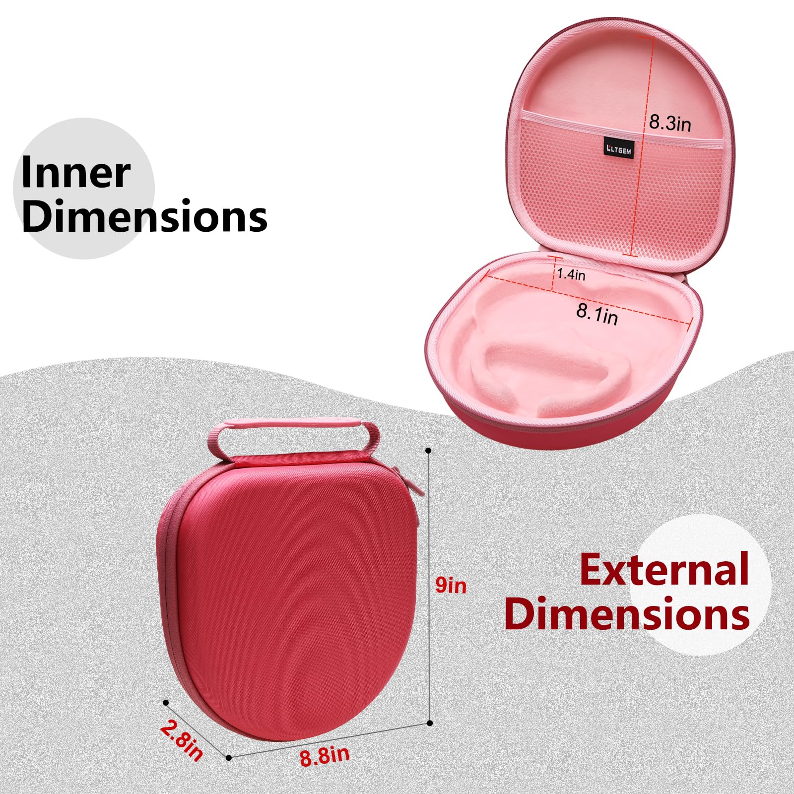 L LTGEM Carrying Case for soundcore by Anker Q20 Q20i Q30 Q35 Q45 H30i Hybrid Active Noise Cancelling Headphones - Image 2