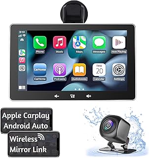 2023 Newest Wireless Apple Carplay Portable Car Stereo,7In HD Touchscreen with Android Auto/Mirror Link, Wireless Apple CarPlay Dash Mount, Car Multimedia Player with Backup Camera & Bluetooth, AUT