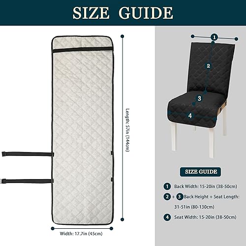 Vista 4 de Yonus Funda impermeable para silla de comedor, funda para silla de oficina, funda resistente al agua para silla de comedor, funda para silla de Negro