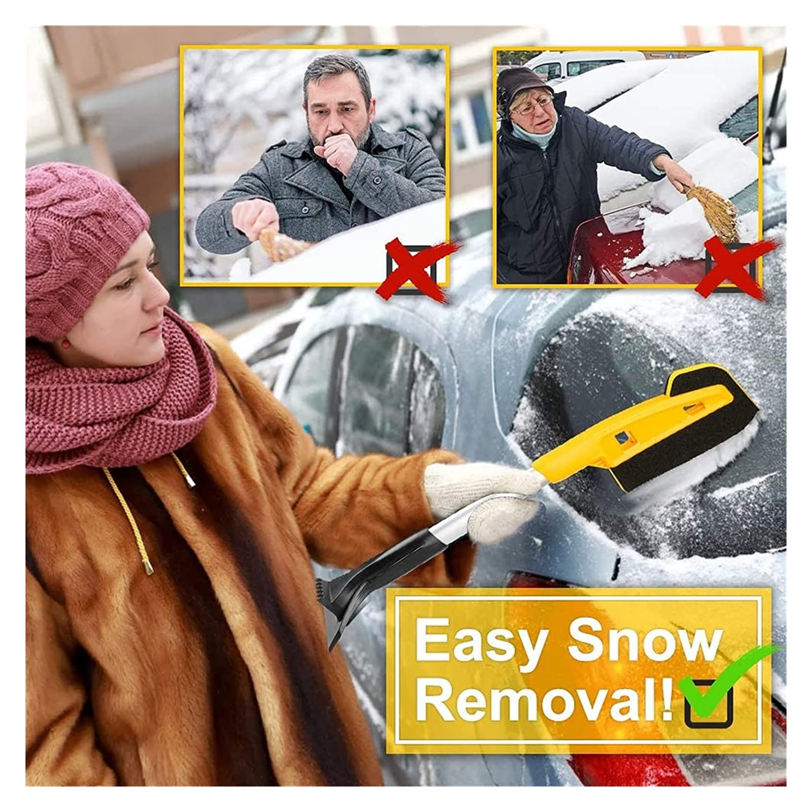 XMING Scraper e Pennello Automobile, raschietti di Ghiaccio for Il Parabrezza Automobile, Raschietto di Ghiaccio della Finestra Automobile, Pala della rimozione della Neve Automobile