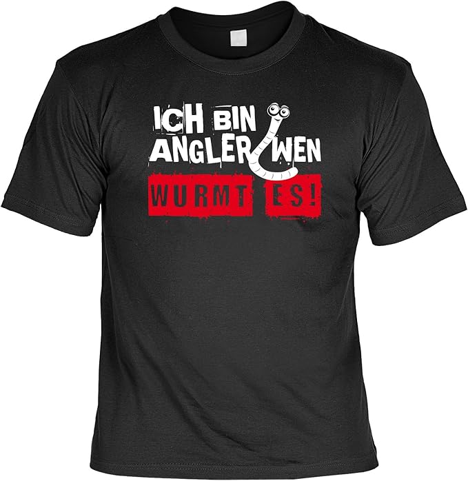 sabuy TShirt Ich Bin Angler Wen wurmt ES Lustiges Sprüche Shirt