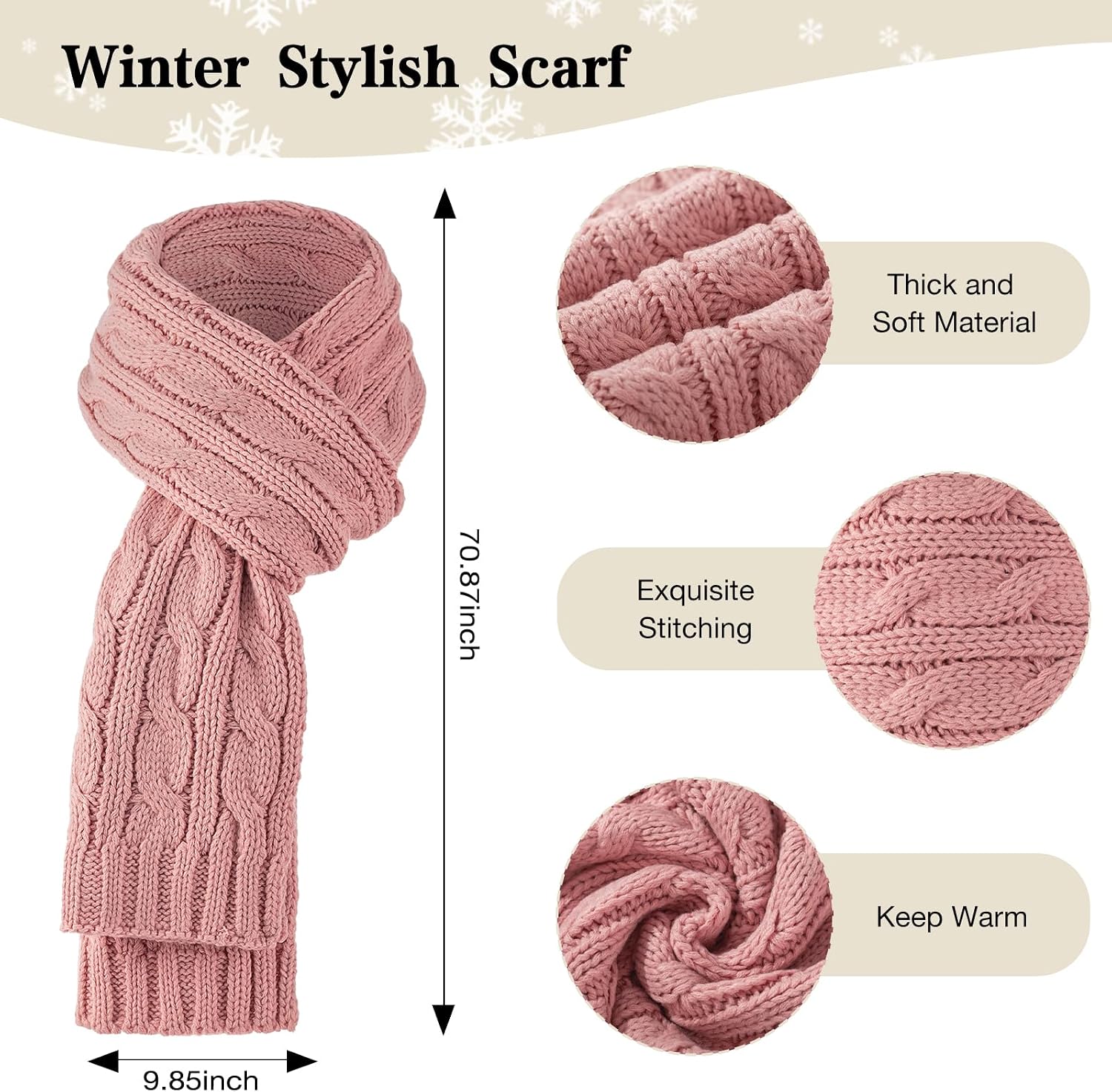 Tavaleu Womens Winter Beanie Hat Scarf Touchscreen Gloves Winter Gift image 5