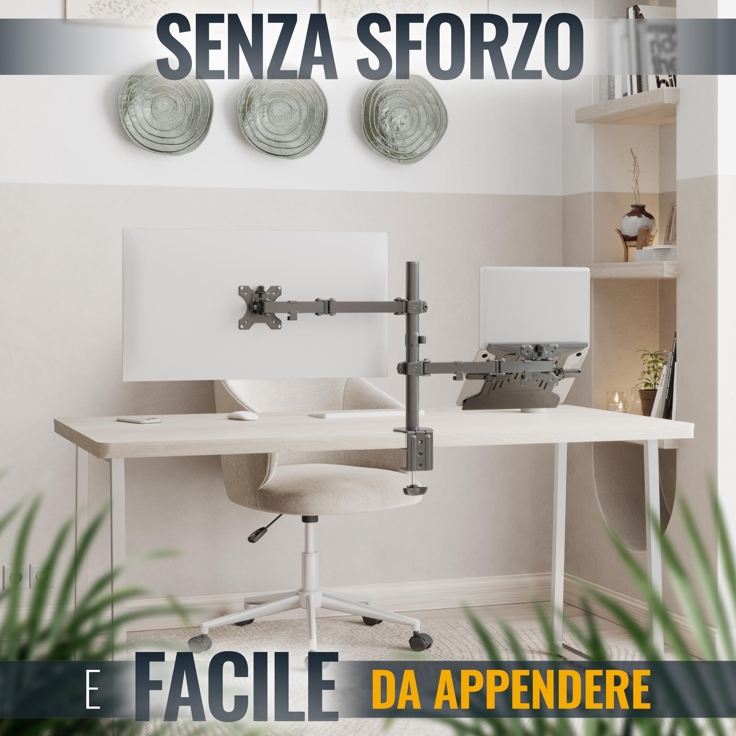 RICOO TS7111 Supporto monitor da scrivania 13-34 pollici per 13 32 34 pollici girevole inclinabile fino a 8 kg max VESA 100x100