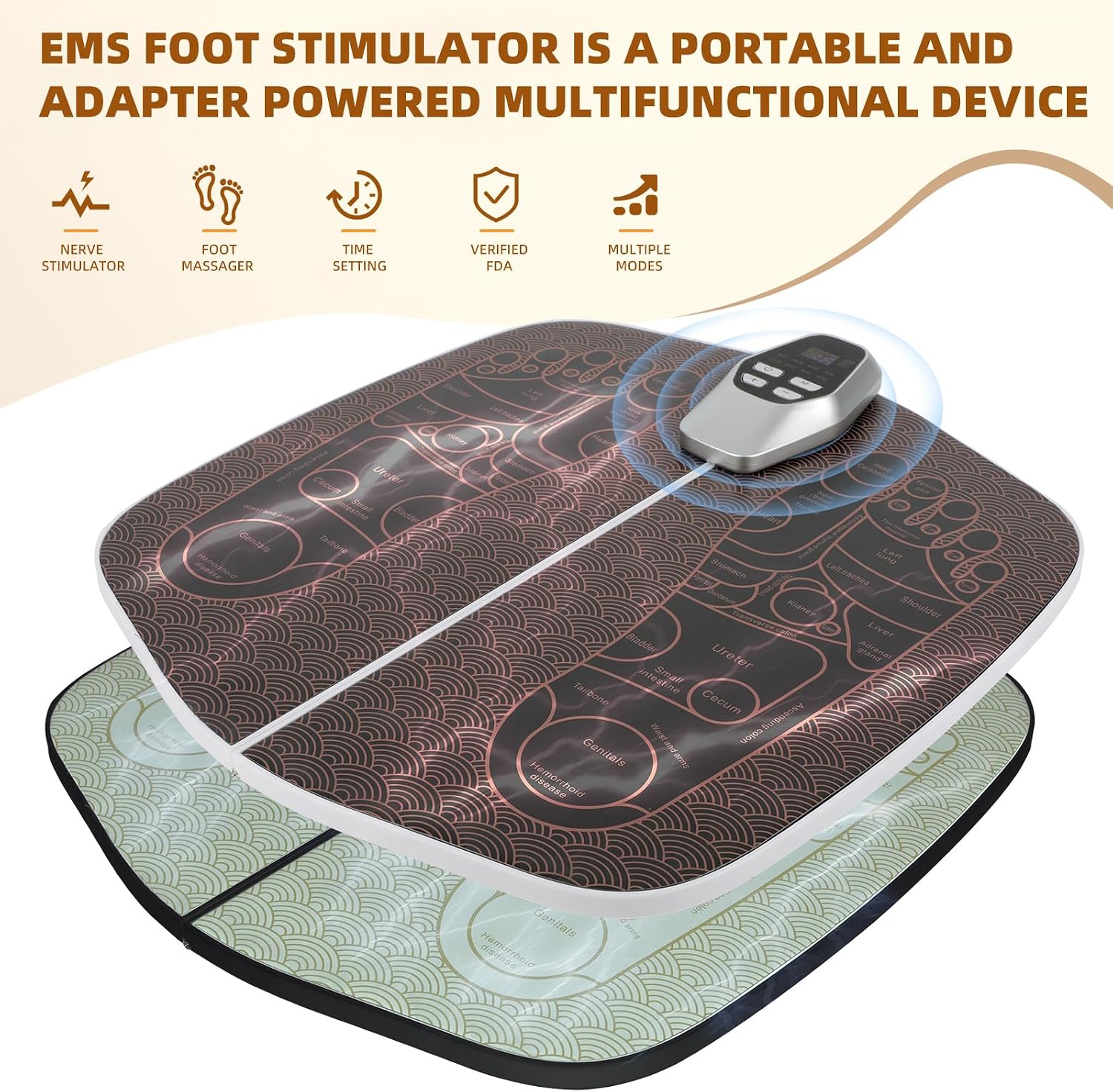 Ems Foot Stimulator (HK701A),Transcutaneous Electrical Nerve Stimulator For Pain Relief ,EMS Foot Massager for Stimulate Healthy Muscles,Improve and facilitate Muscle Performance, Stimulator Muscles.