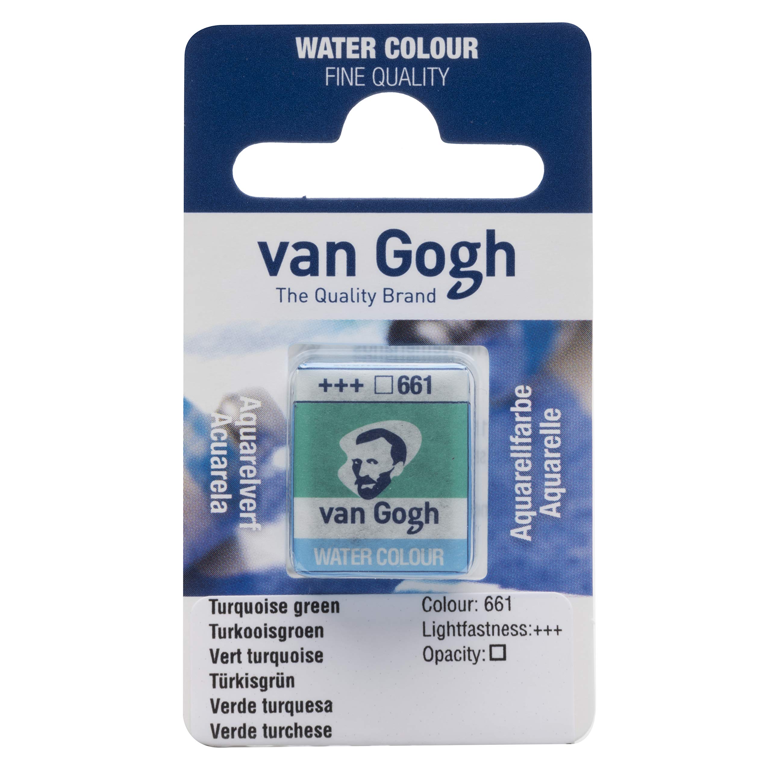 Van Gogh Watercolour Paint, Half Pan, Turquoise Green 661