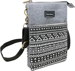 allydrew Mini Crossbody Cell Phone Bag, Zip Top/Black Deco