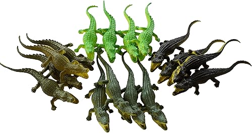 Vista 8 de SENSORY4U Juguetes de cocodrilo, 16 figuras de acción de cocodrilo de 6 pulgadas, juguete de cazador de cocodrilos, figuras de animales para Surtido