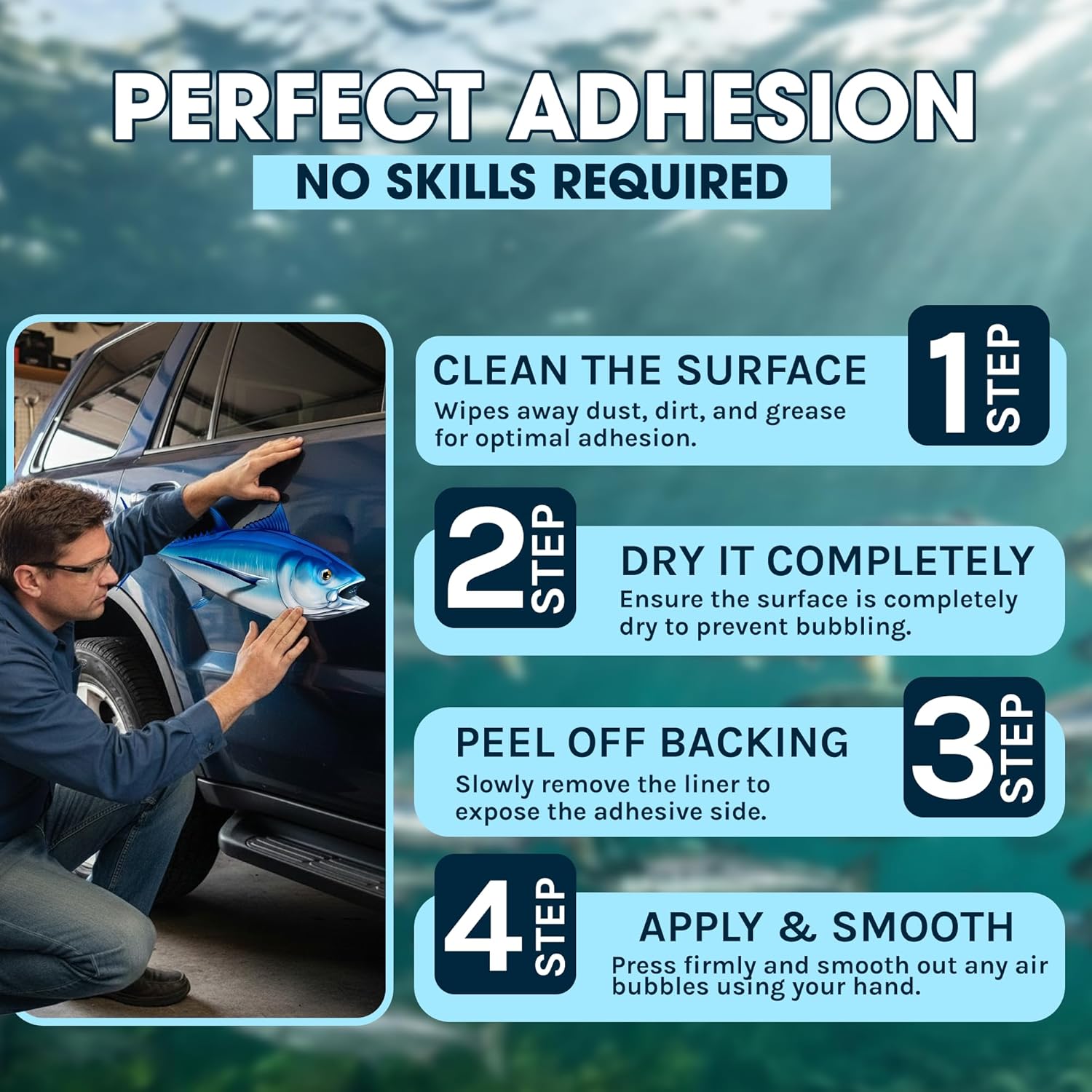 Bluefin Tuna Beautiful Fish Decal | Fishing Decal for Boat, Car, Vehicle, Truck Etc. | Waterproof Vinyl Sticker | Many Sizes & Styles Available | 12" to 40" by Digital Fish Art (Large, Position 6)