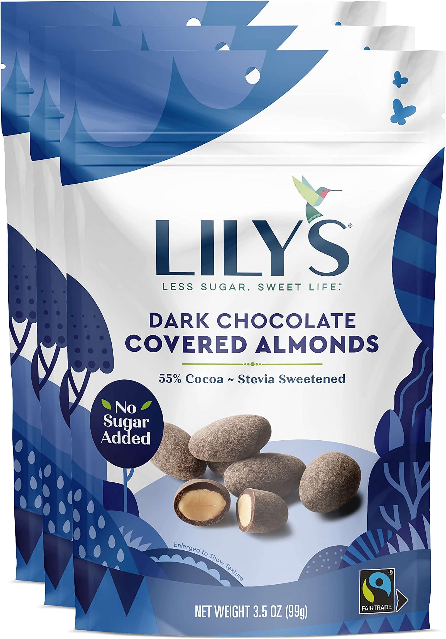 Dark Chocolate Covered Almonds by Sweets, Made With Stevia, No Added Sugar, Low Carb, Keto Christmas Sweets, Fair Trade, Gluten Free Ingredients E S