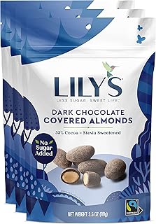 Dark Chocolate Covered Almonds by Lily's Sweets, Made with Stevia, No Ad...