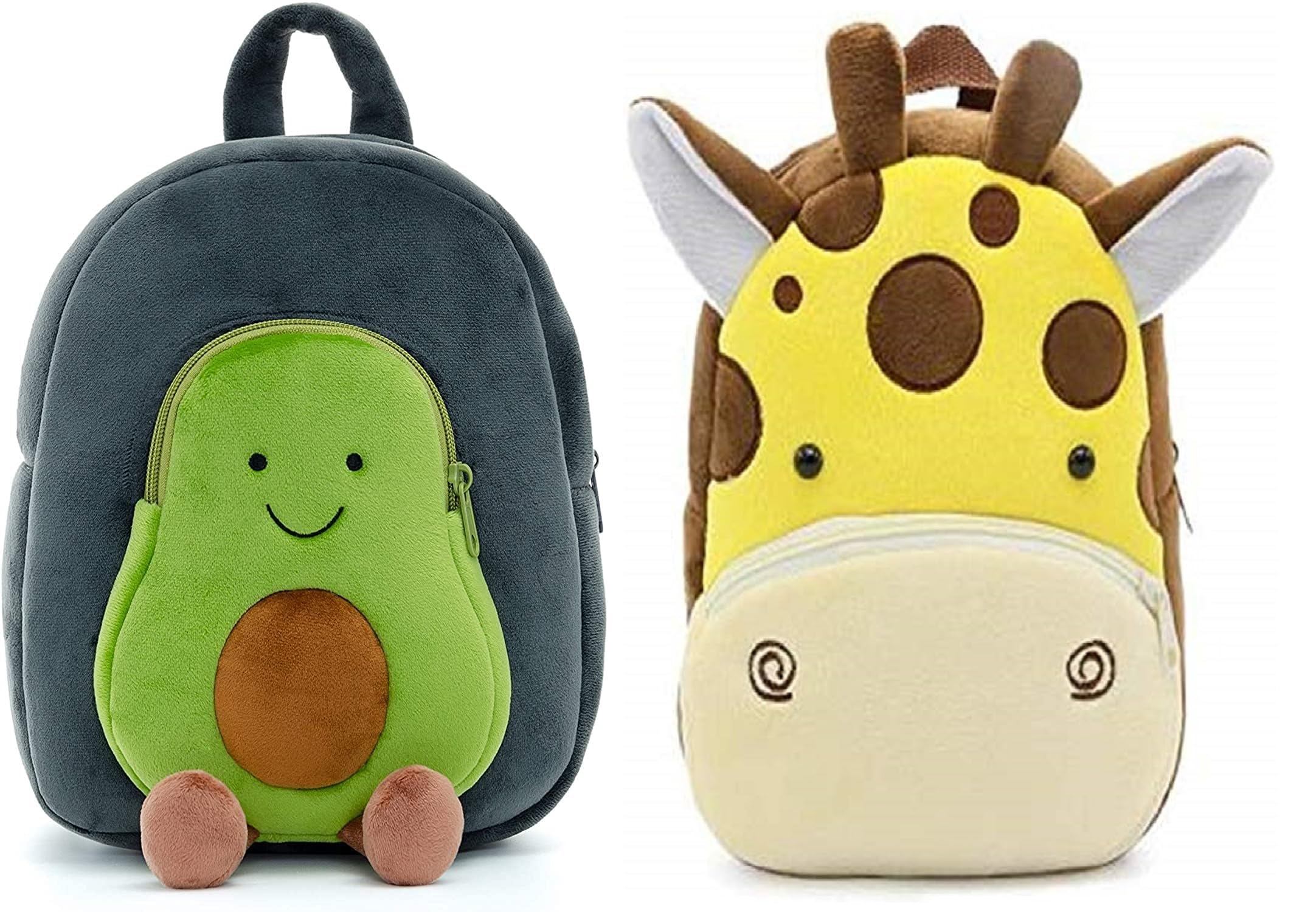 blue tree Cute Boy's and Girl's Plush Bag Quality Full Embroidery Designs Mini Travel Backpack Avocado (Avocado-Giraffe)-image-43