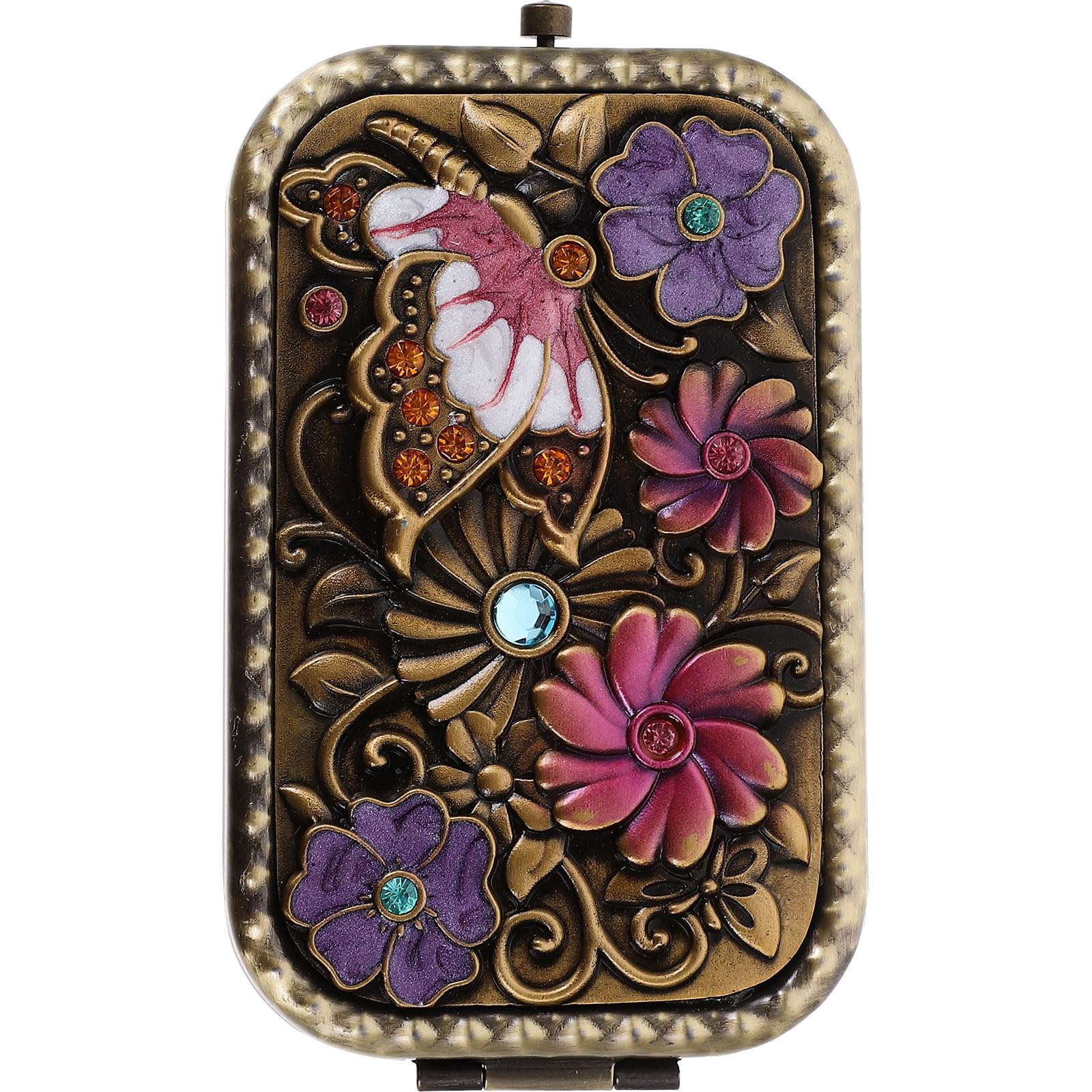 Miroir de maquillage pliable compact vintage résistant aux chocs