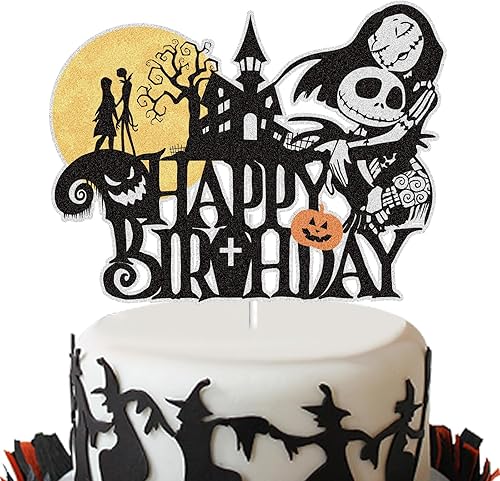 Decoración de pastel de feliz cumpleaños, decoración de Halloween, casa fantasma, calabaza, fantasma, luna, murciélago, temática de Halloween, disponible en Yaxa Peru