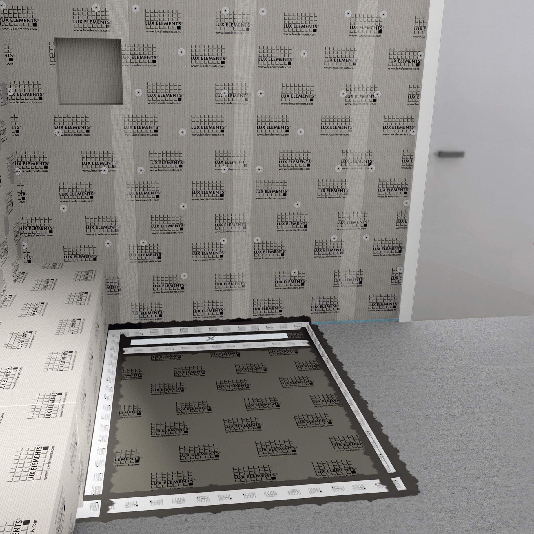 LUX ELEMENTS Caniveau de douche 90 x 20 mm avec écoulement en ligne 7 x 75 cm intégré, TUB-LINE RT 900/200 (750) LTUBE95001, gris