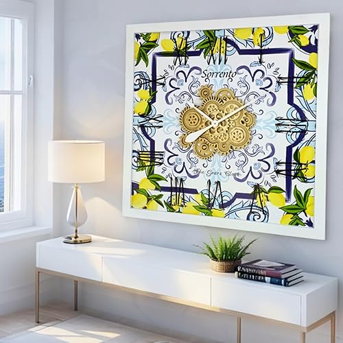 Vista 29 de The Gears - Reloj de pared con engranajes móviles (Vietri, redondo de 36 pulgadas)