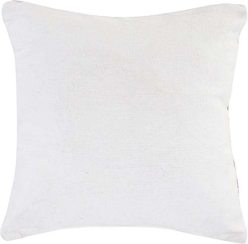 Miniatura 4 de LR Home Almohada de yute a rayas y bordes, 1 unidad (paquete de 1), marfilbronceado