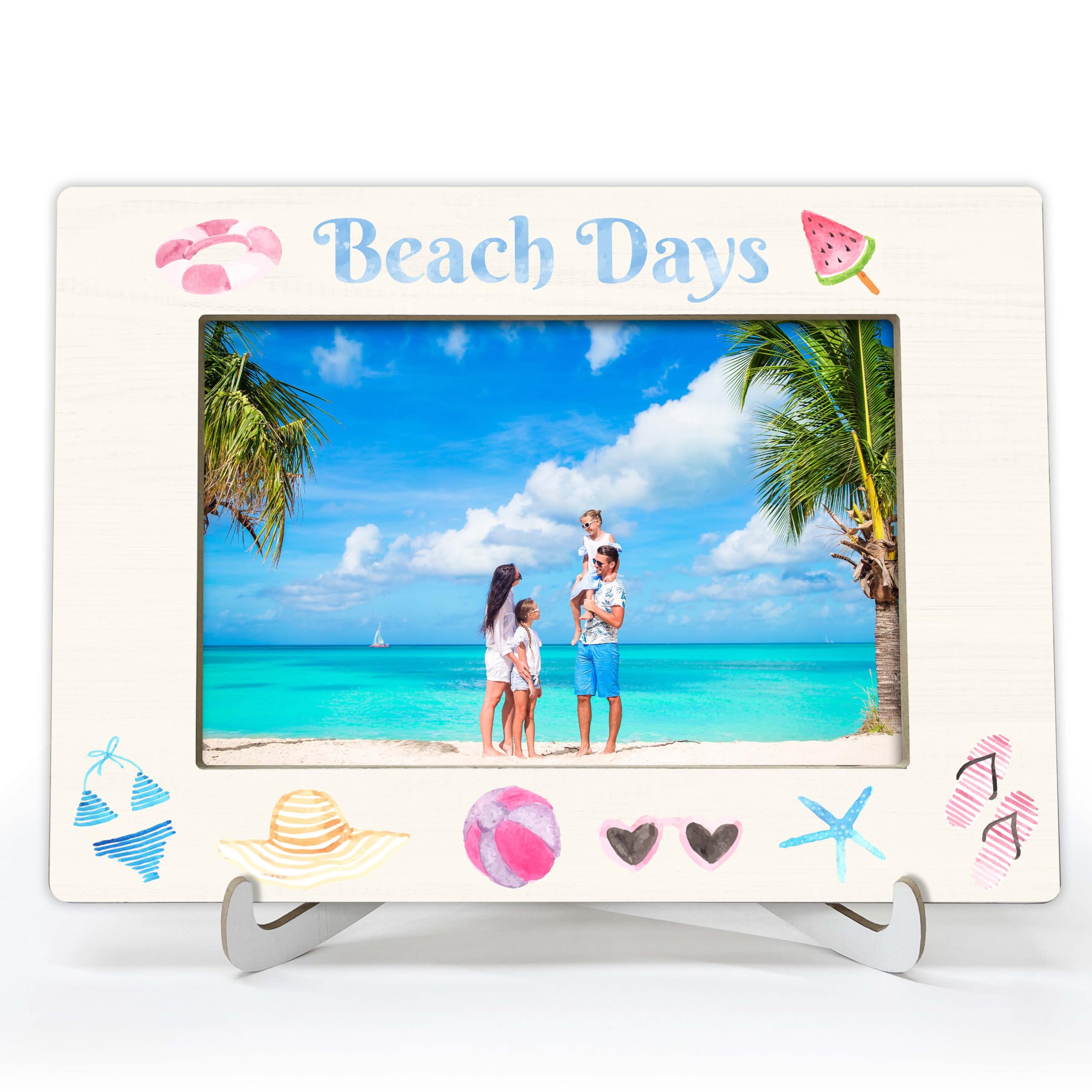 Cadre sur le thème de la plage YSTEP D03 : cadre photo 4x6 pour vacances d'été