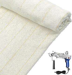 (59 * 59 Inches) Primary Tufting Cloth for Making Rugs, Monks Cloth for Punch Needle and Tufting Gun, Punch Needle Fabric, Tufting Fabric with Marked Lines