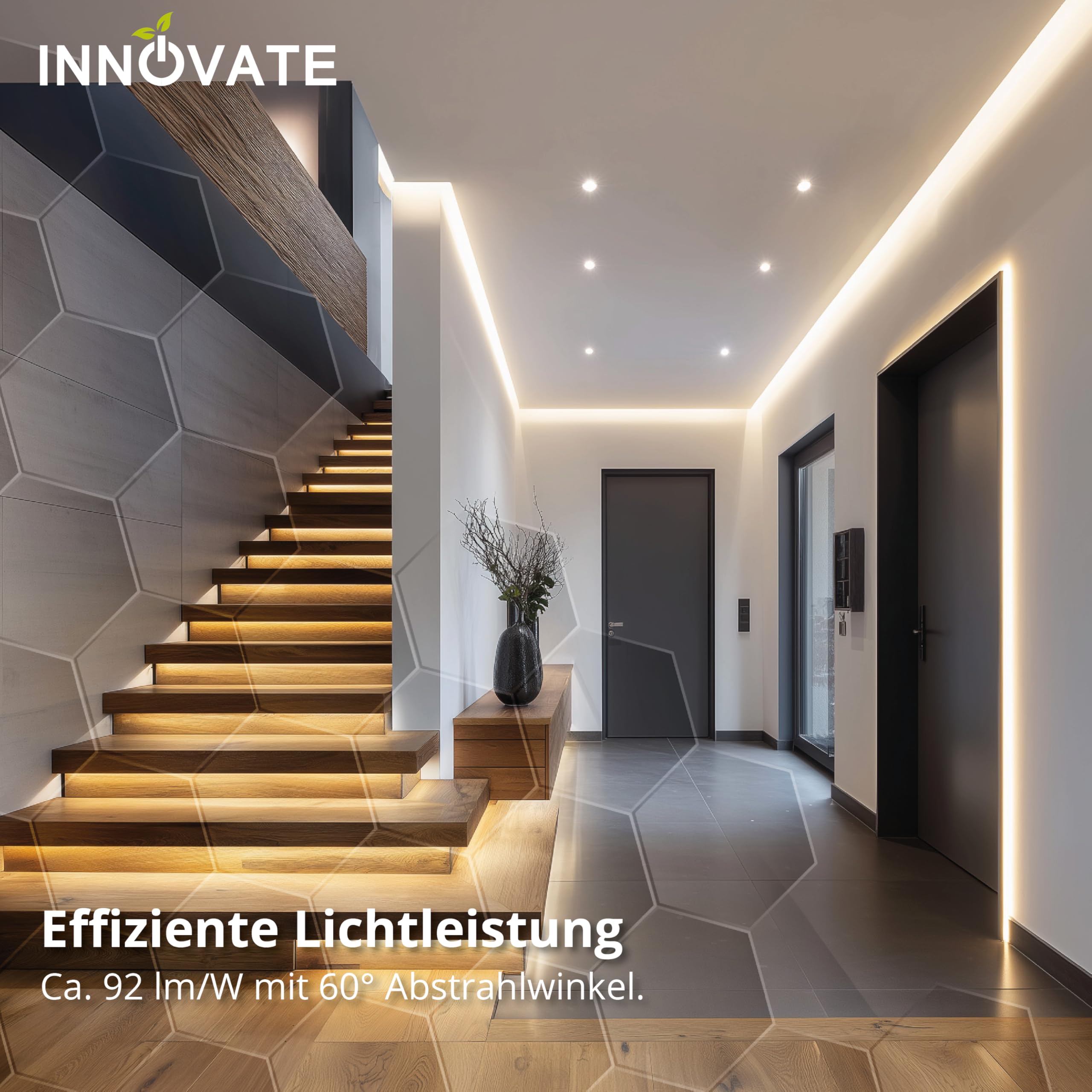 INNOVATE ES111 GU10 LED Leuchtmittel 8 Stk. [12W 3000K Warmweiß Dimmbar 60° Spot] QRB11 QRB111 LED Lampe Ersatz 100W Strahler Deckenlampe Innenbereich