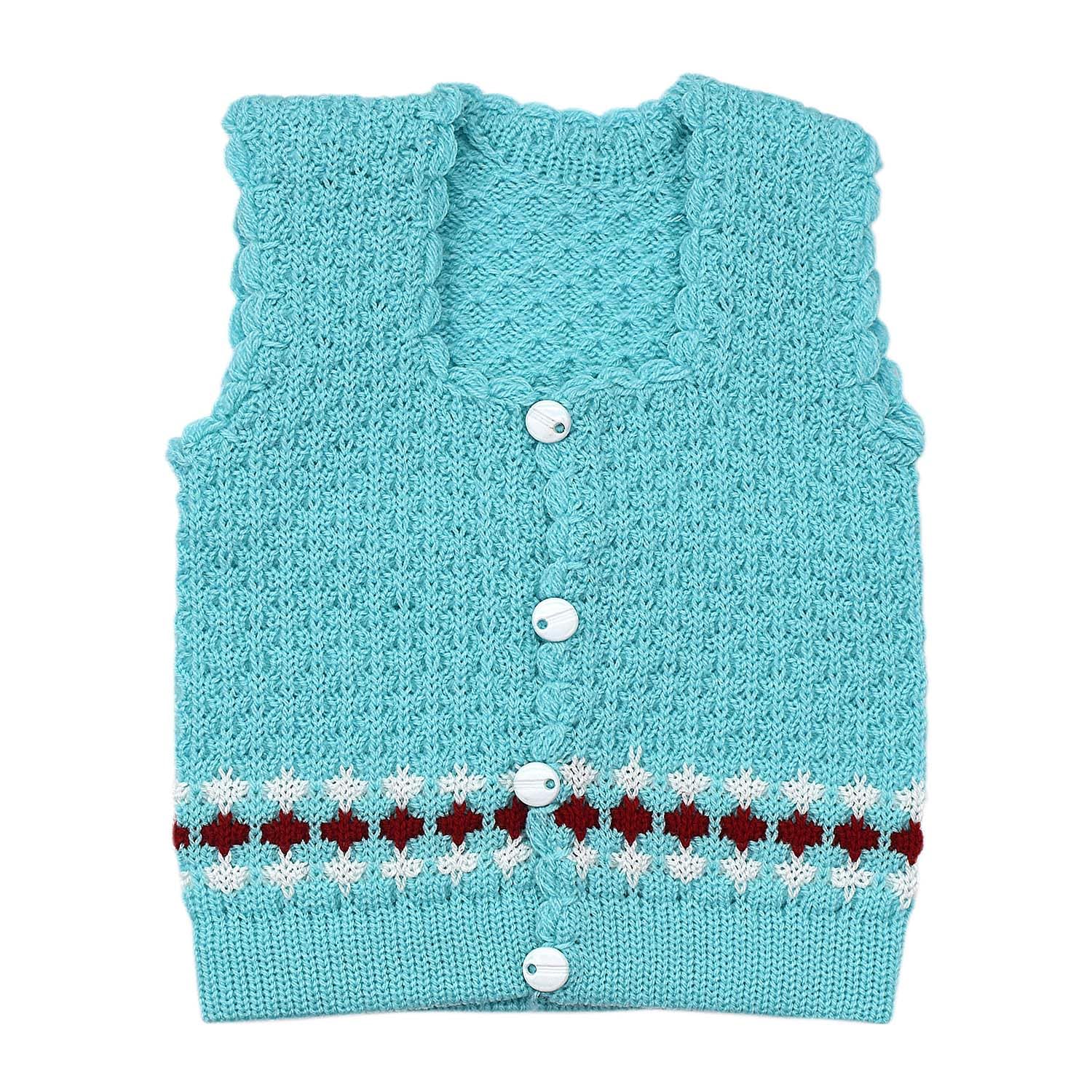 KIDSKA Baby's Newborn Baby Essential Sleveless Woollen Vest/Woolen Dress For New Born Baby/Babies Woolen Sweaters(Multicolor, 0 To 3 Months) - Pack Of 3 - Image 3 thumbnail