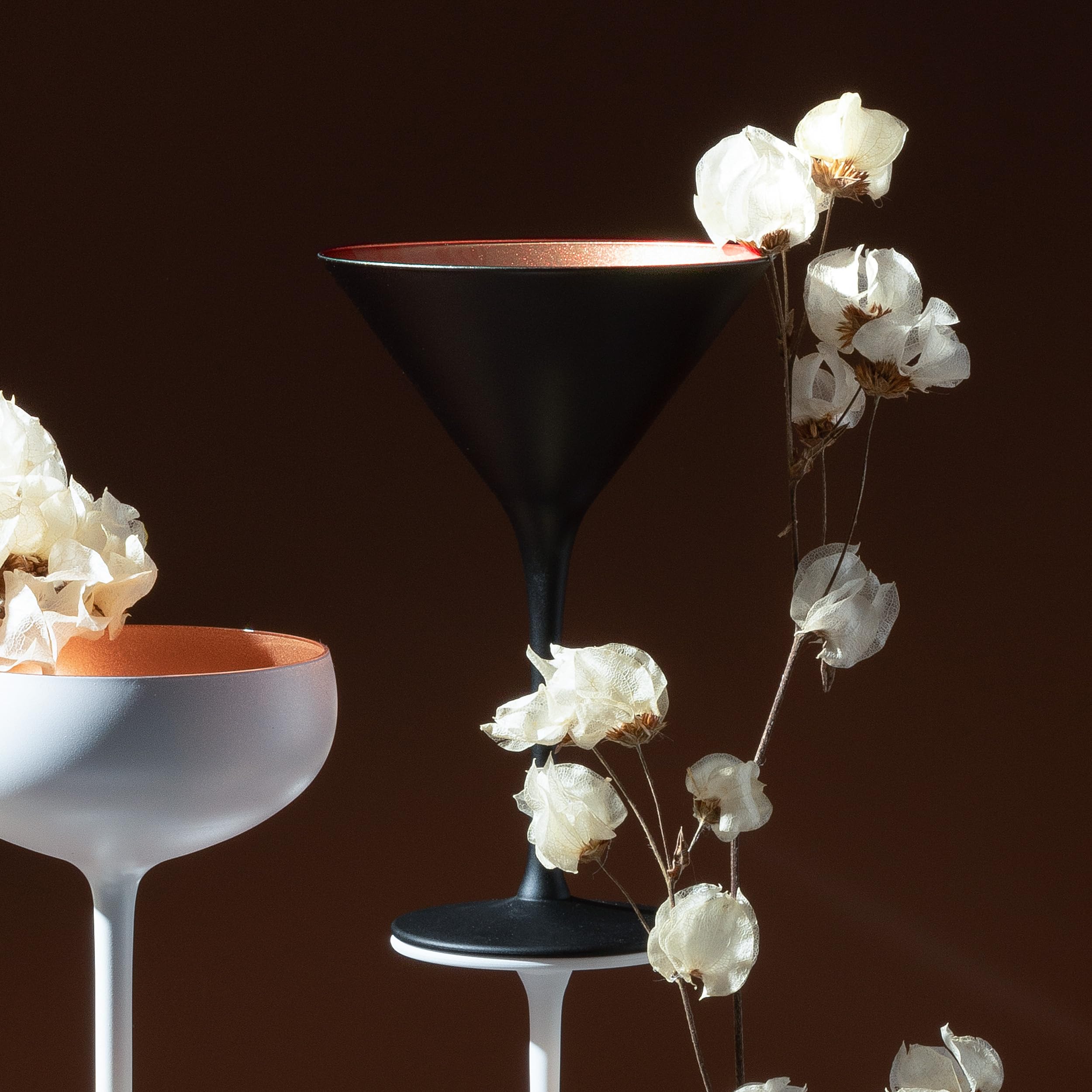 Stölzle Lausitz Verres à Cocktail Elements Noir/Bronze Lot de 6 – 240 ml Verres à Martini en Cristal Élégants et Durables – Résistants au Lave-Vaisselle & aux Chocs – Qualité Allemande