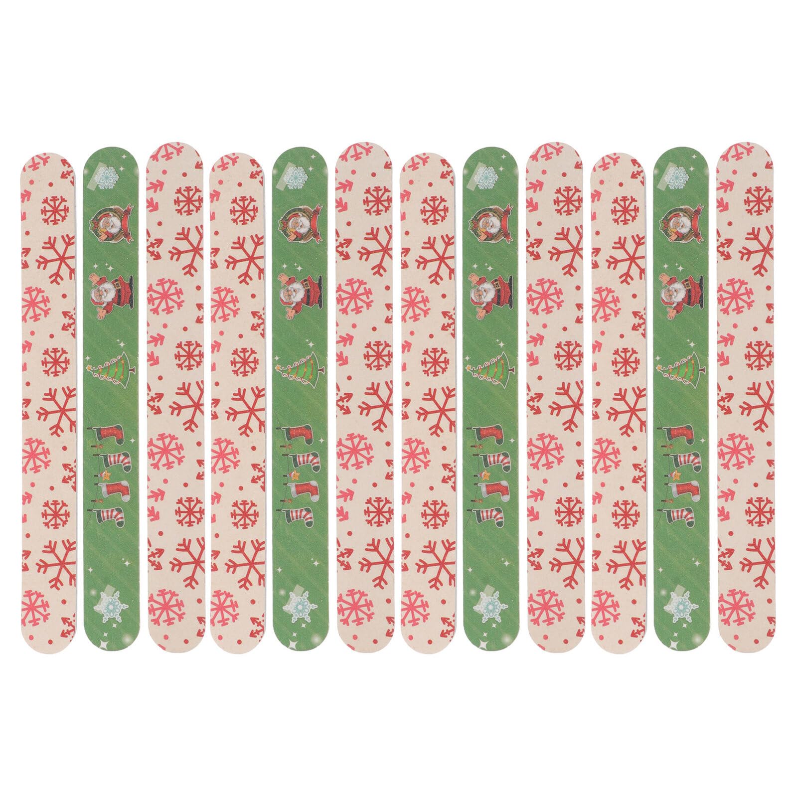 DECHOUS 12 Limas de Uñas Navideñas Grano Medio 12 Piezas para Manicura y Pedicura Diseño Aleatorio Herramientas Seguras y Profesionales para Cuidado de Manos y Pies en Fiestas y