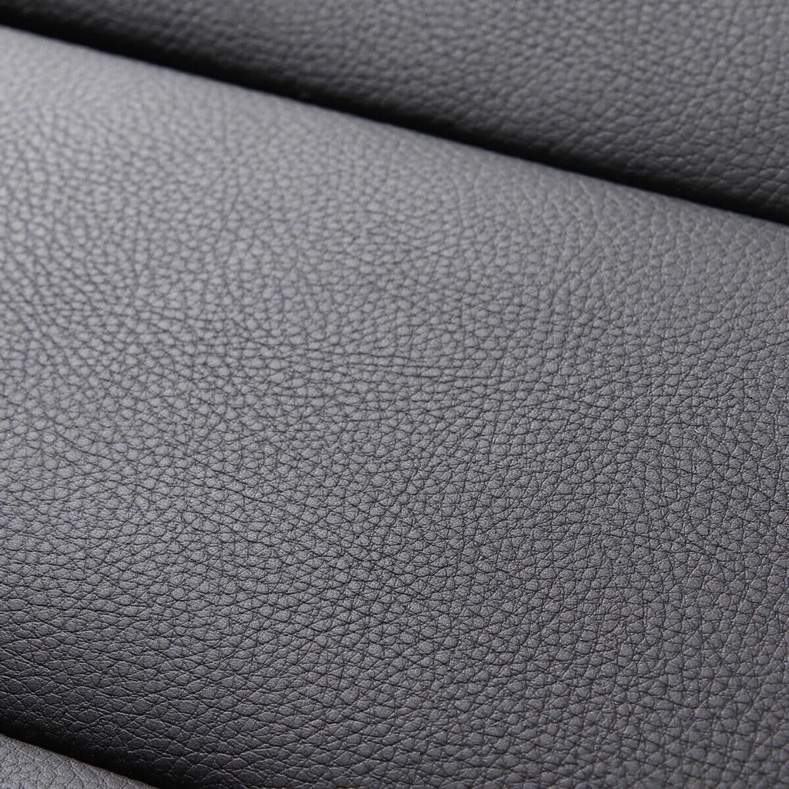 Juego de 2 fundas de asiento delantero de coche, impermeables, de piel sintética, color negro